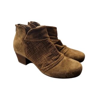 ARRAY suede booties with stacked heels- 7W.           N